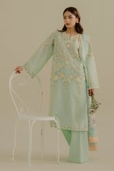 ZARA SHAH JAHAN - 3PC LAWN EMBROIDERED SHIRT WITH CHIFFON PRINTED DUPATTA AND TROUSER - HZG2294